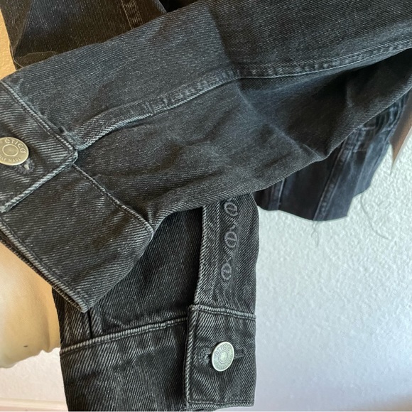 ETICA Remi Reconstructed Jacket Puff Sleeve Jean Jacket Black - Picture 9 of 11